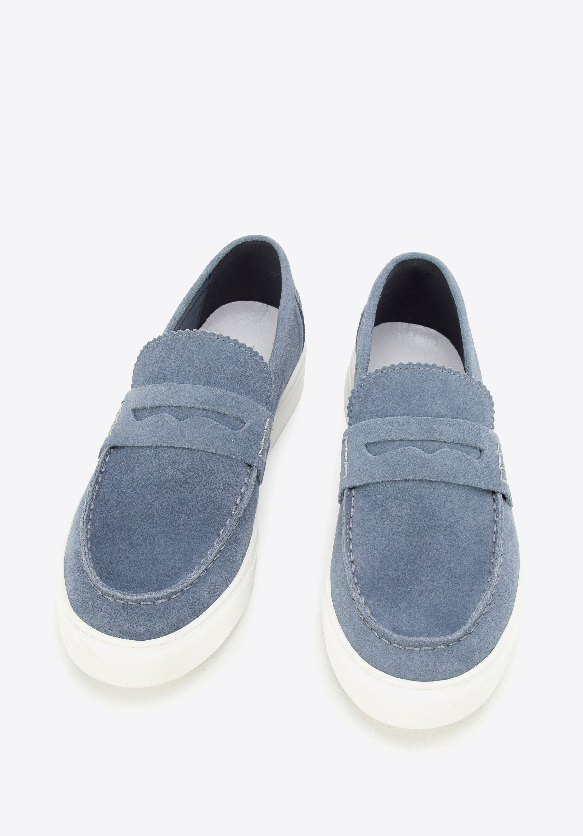 Mokassins für Herren aus Wildleder mit dicker Sohle, blau, 96-M-517-N-44, Bild 1
