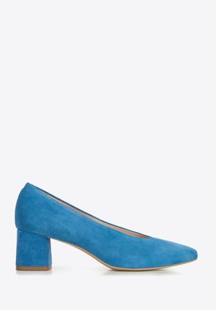 Pumps aus Wildleder mit Ausschnitt, blau, 94-D-801-7-38, Bild 1