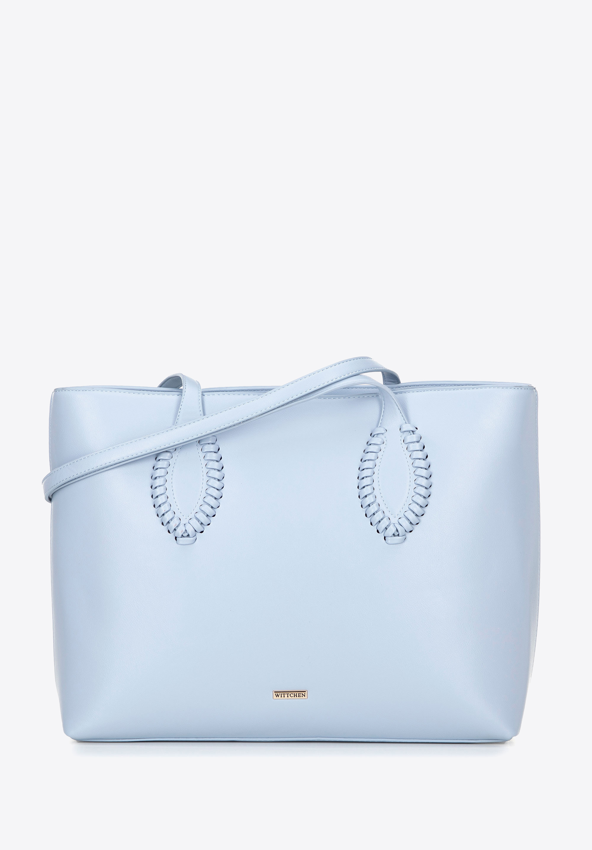 Shopper-Tasche aus Kunstleder für Damen, blau, 100-4Y-234-N, Bild 1