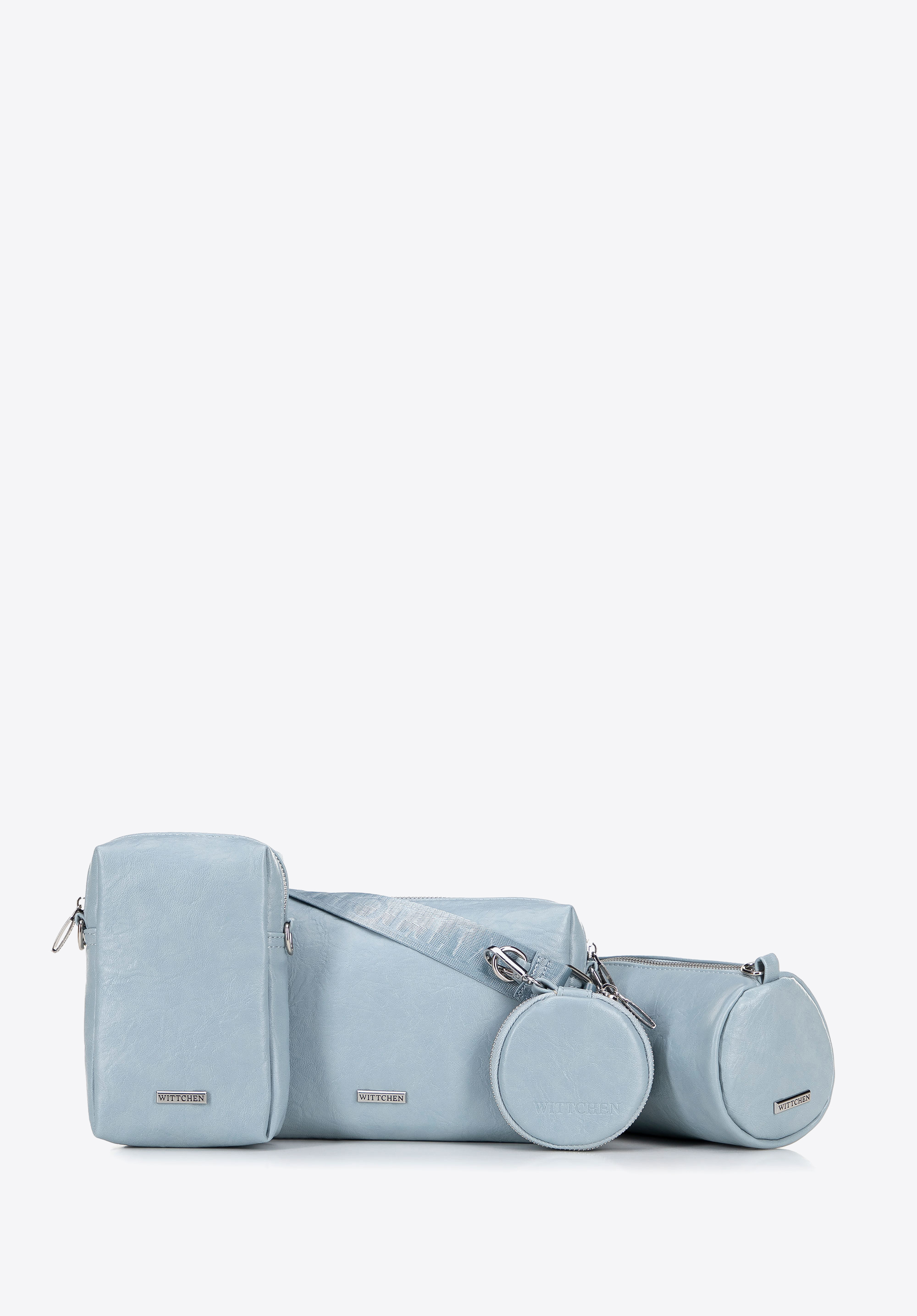 Umhängetaschen aus Öko-Leder, blau, 100-4Y-420-N, Bild 1
