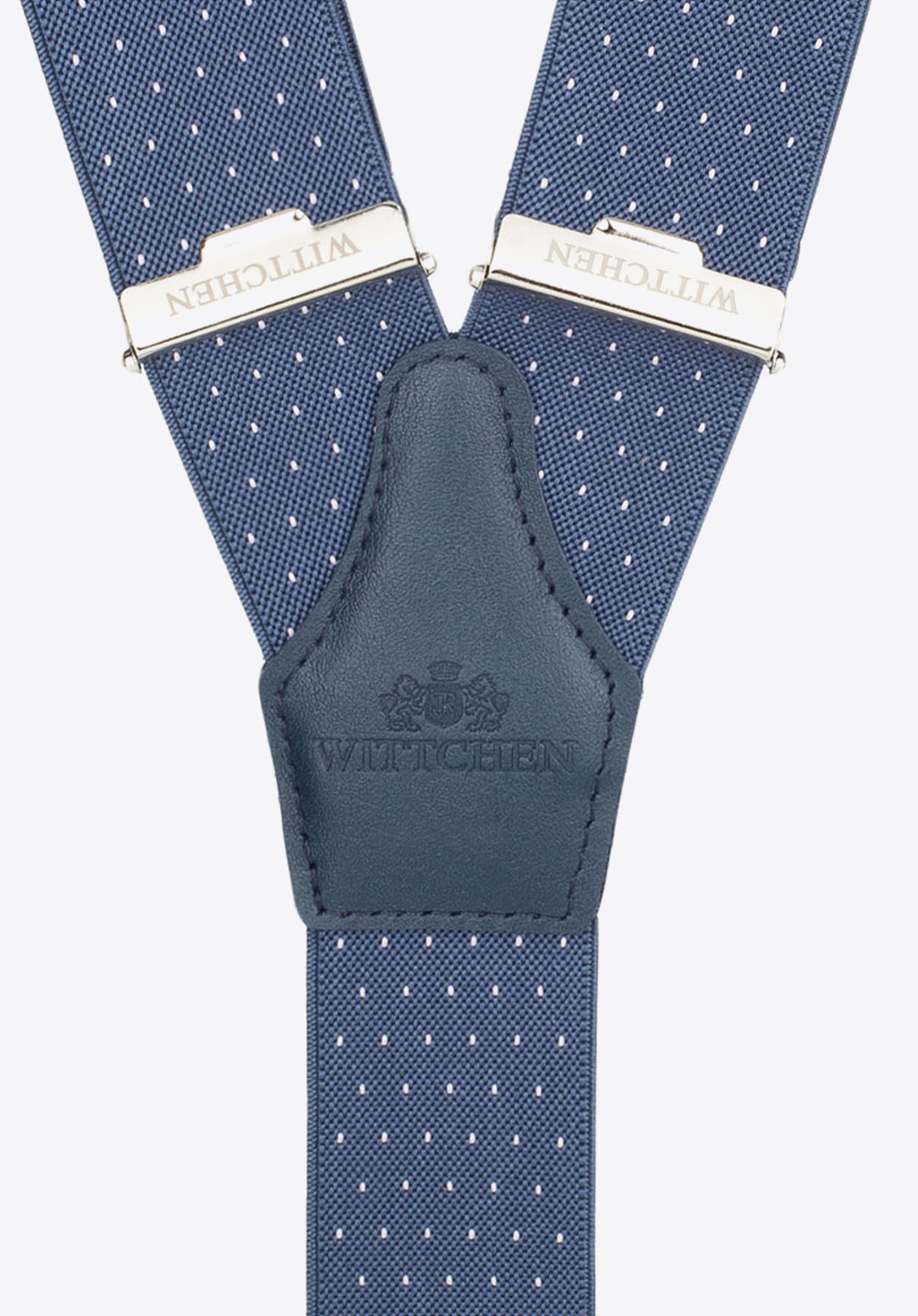 Gemusterte Hosenträger für Herren, blau-weiß, 94-SZ-001-X1, Bild 1