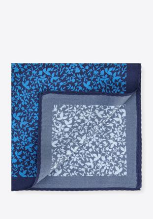 Gemustertes Einstecktuch aus Seide, blau-weiß, 96-7P-001-X21, Bild 1