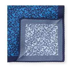 Gemustertes Einstecktuch aus Seide, blau-weiß, 96-7P-001-X21, Bild 1