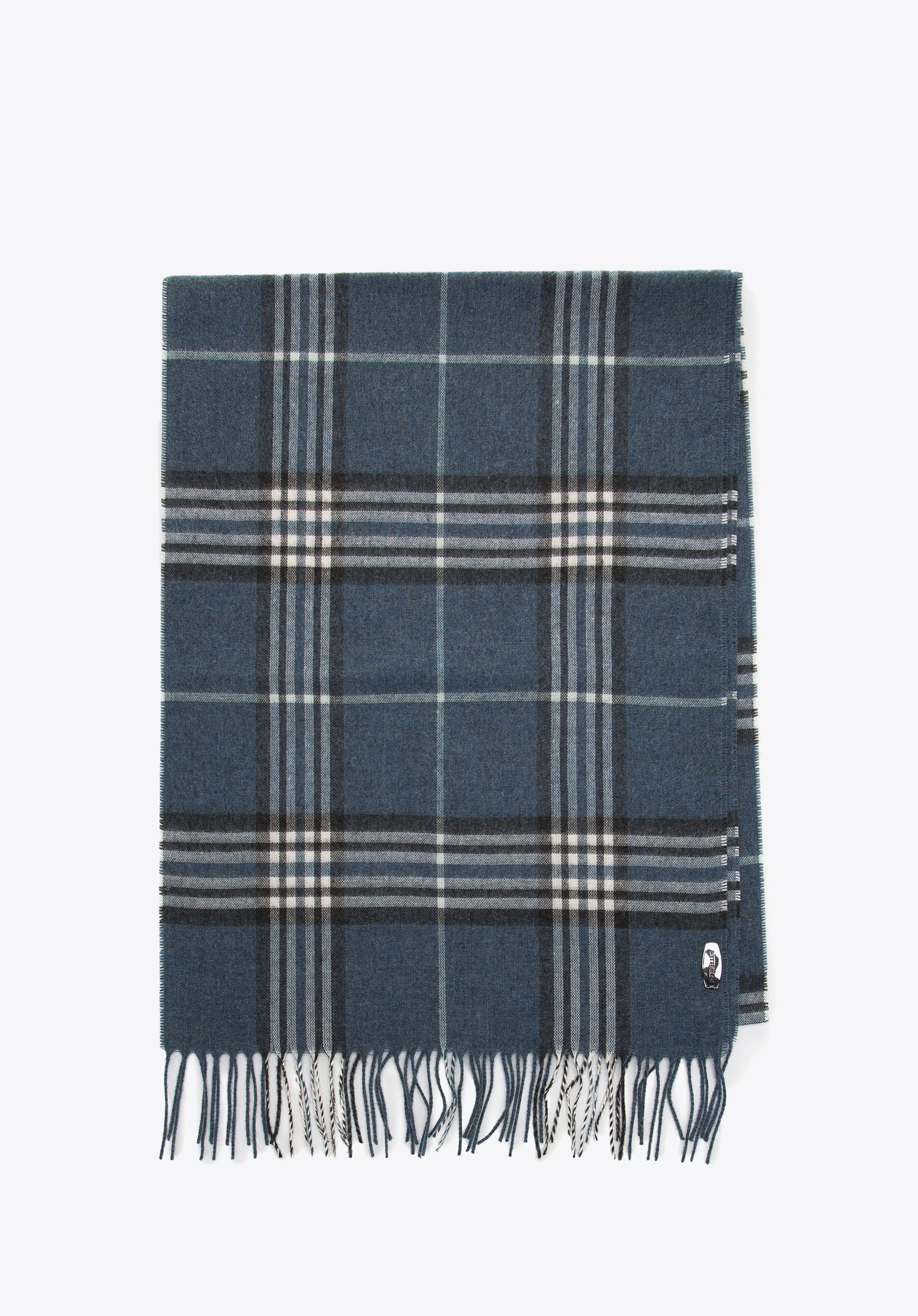 Langer karierter Herrenschal, blau-weiß, 97-7M-X05-X1, Bild 1