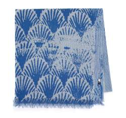 Doppelseitiger Damenschal aus Baumwolle, blau, 95-7D-X02-7, Bild 1