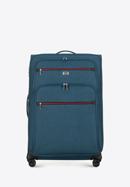 Großer Koffer mit buntem Reißverschluss, blaugrün, 56-3S-503-12, Bild 1