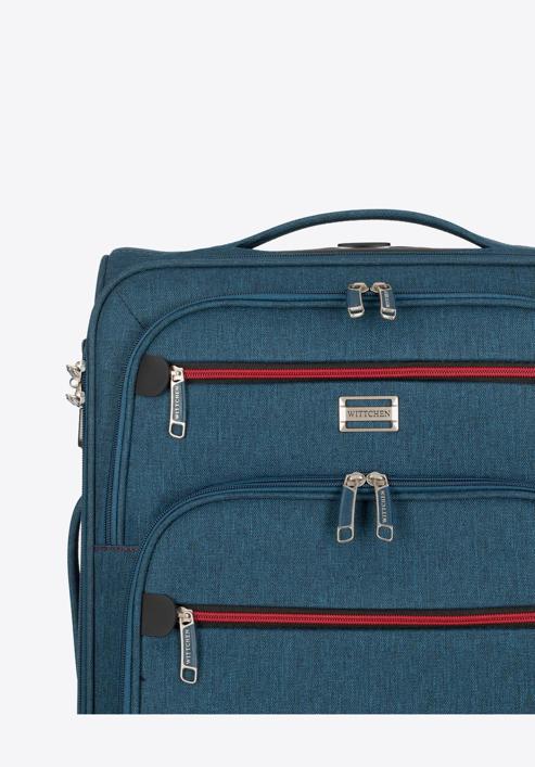 Großer Koffer mit buntem Reißverschluss, blaugrün, 56-3S-503-12, Bild 10