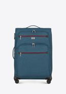 Mittlerer Koffer mit buntem Reißverschluss, blaugrün, 56-3S-502-12, Bild 1