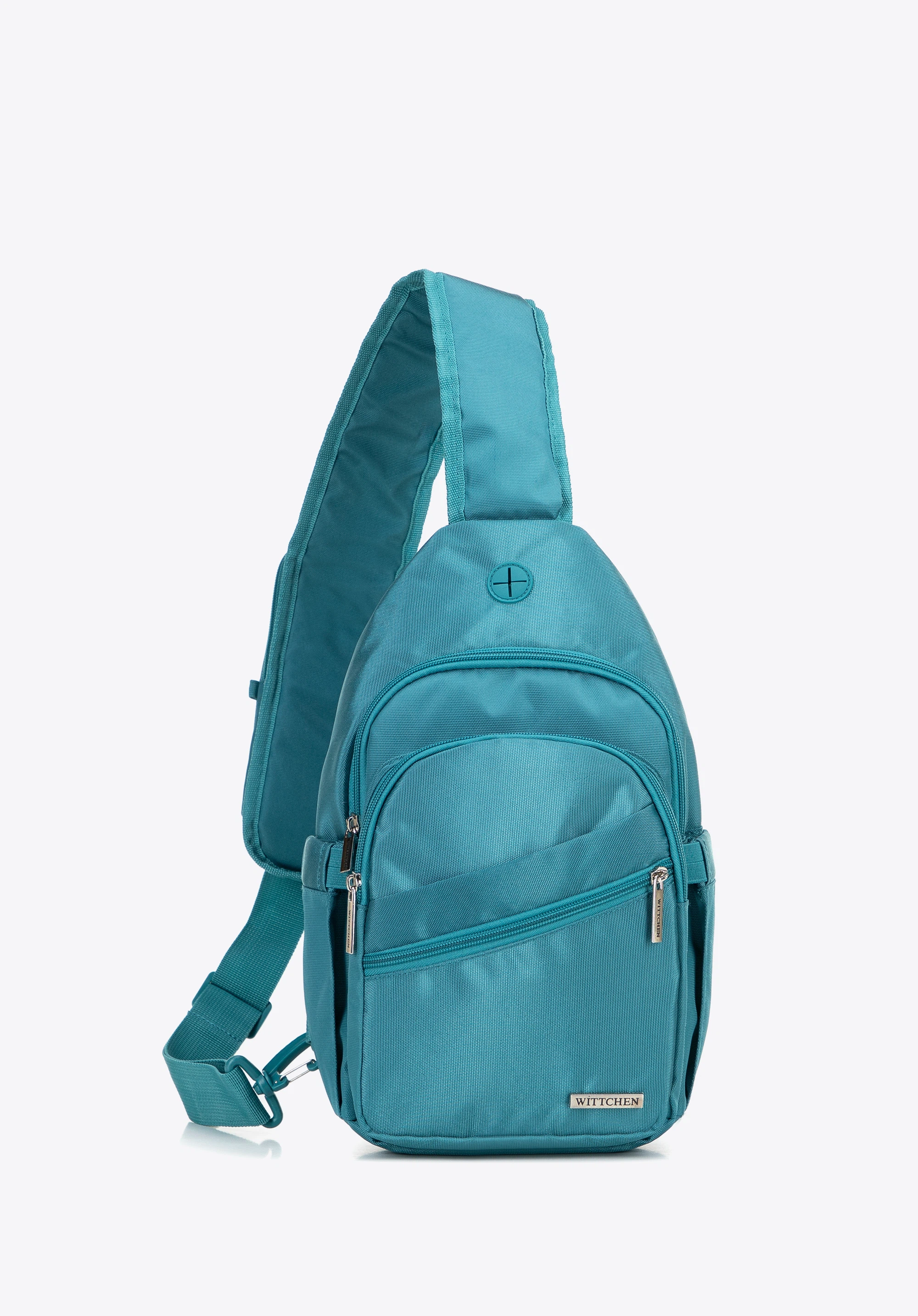 Sling-Rucksack aus Polyester, blaugrün, 29-3P-001-90, Bild 1