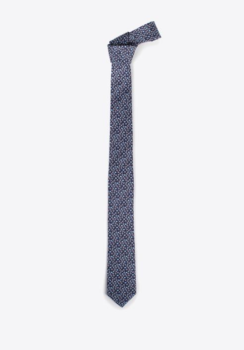 Cravată din mătase cu model, bleumarin - albastru, 97-7K-001-X8, Fotografie 2