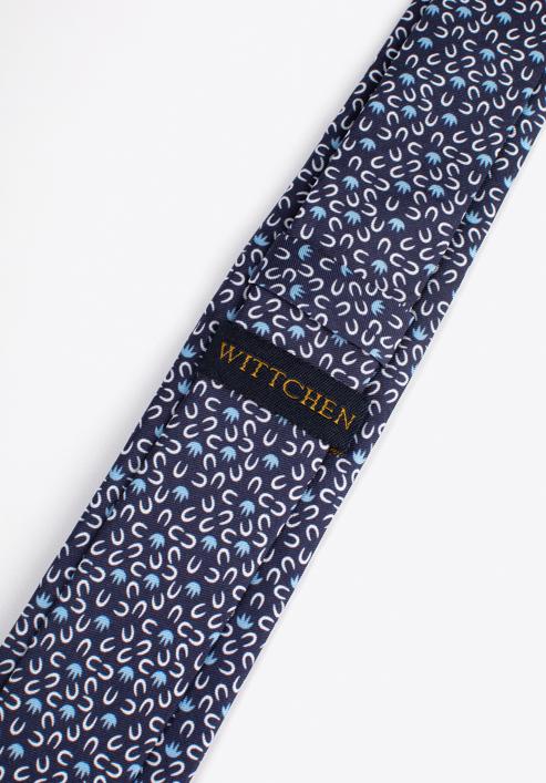Cravată din mătase cu model, bleumarin - albastru, 97-7K-001-X4, Fotografie 5