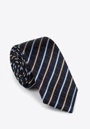 Cravată din mătase cu model, bleumarin - bej, 97-7K-001-X2, Fotografie 1