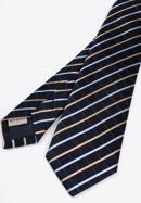 Cravată din mătase cu model, bleumarin - bej, 97-7K-001-X2, Fotografie 4
