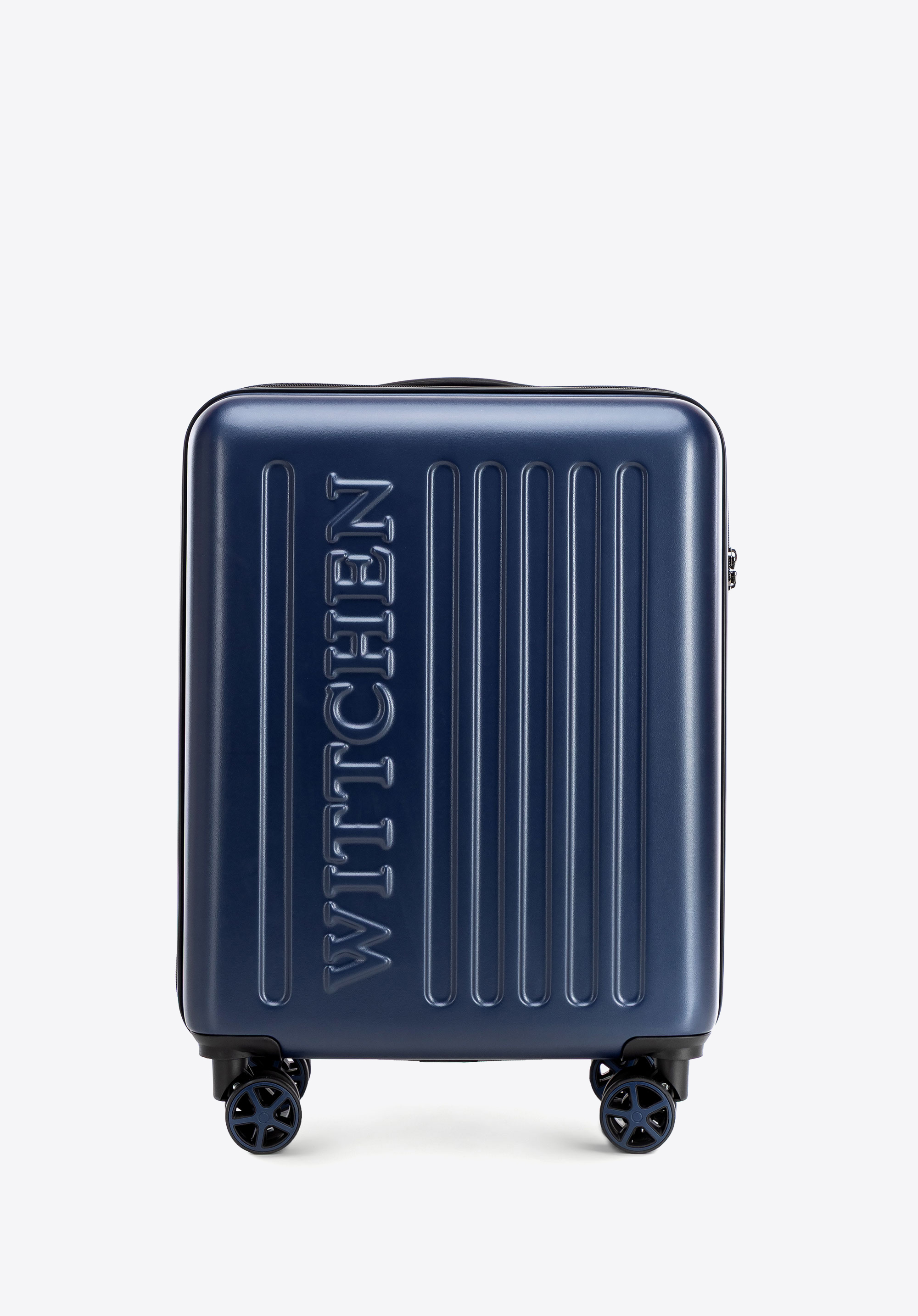 Valiză ABS pentru cabină cu logo în relief, bleumarin, 56-3A-501-90, Fotografie 1