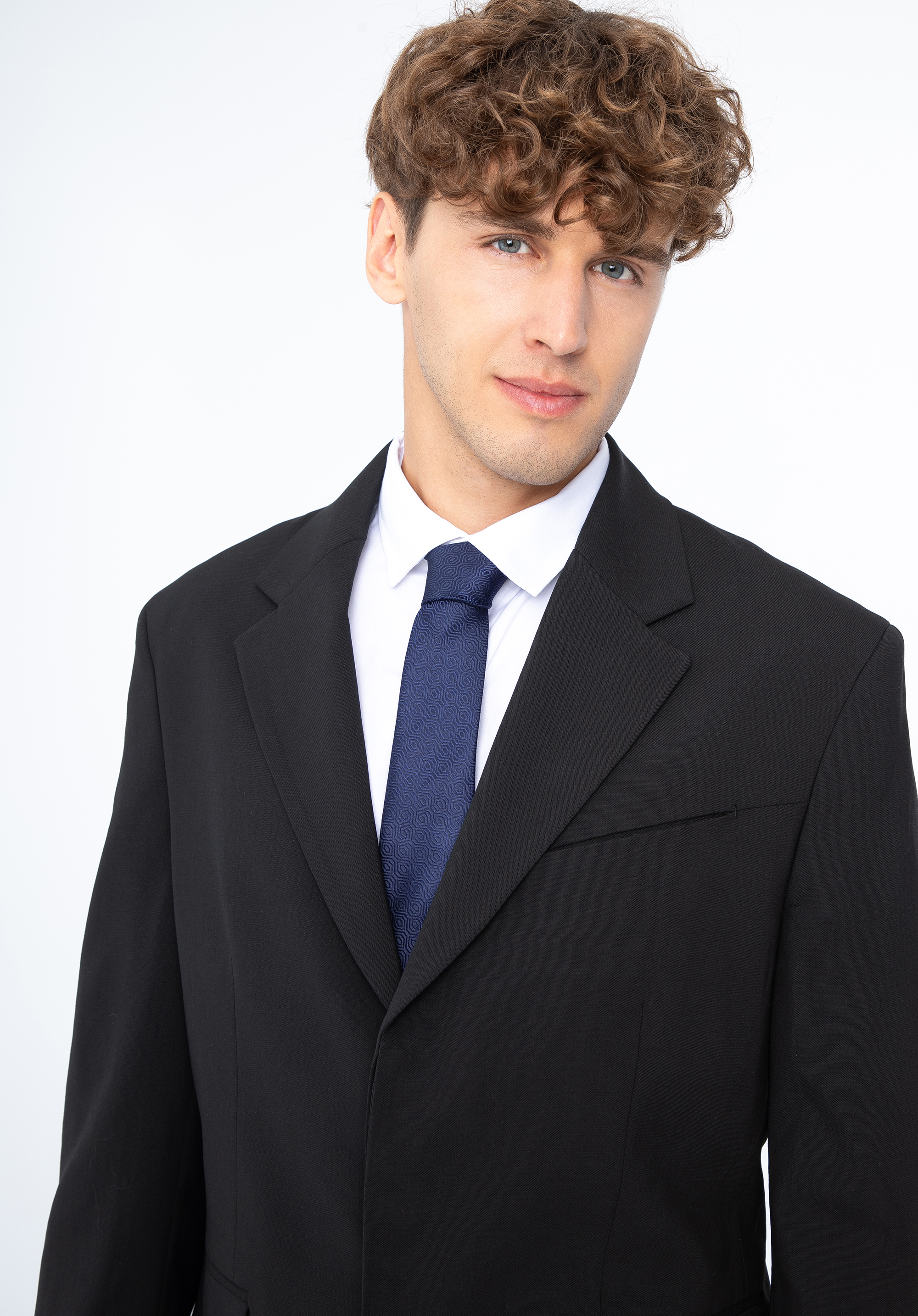 Cravată din mătase cu model, bleumarin, 97-7K-001-X12, Fotografie 1