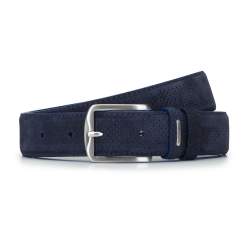 Cureaua barbateasca din piele velur perforata, bleumarin, 92-8M-370-7-11, Fotografie 1