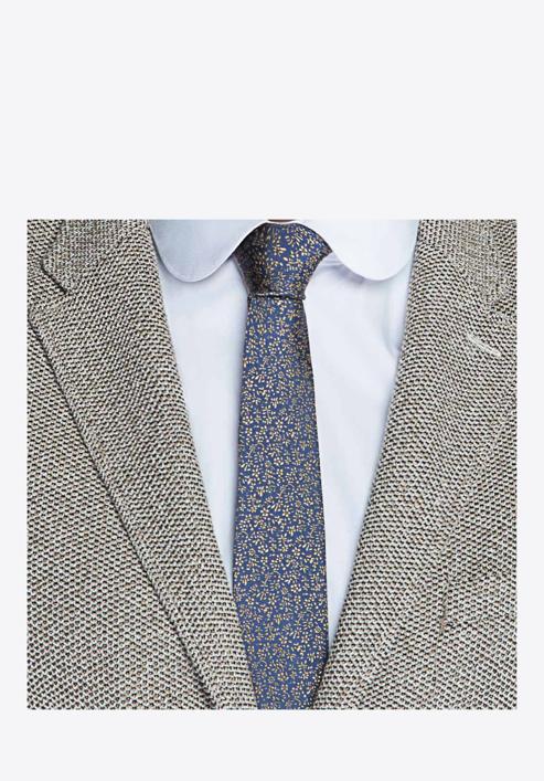 Cravată, bleumarin - galben, 87-7K-002-3, Fotografie 4