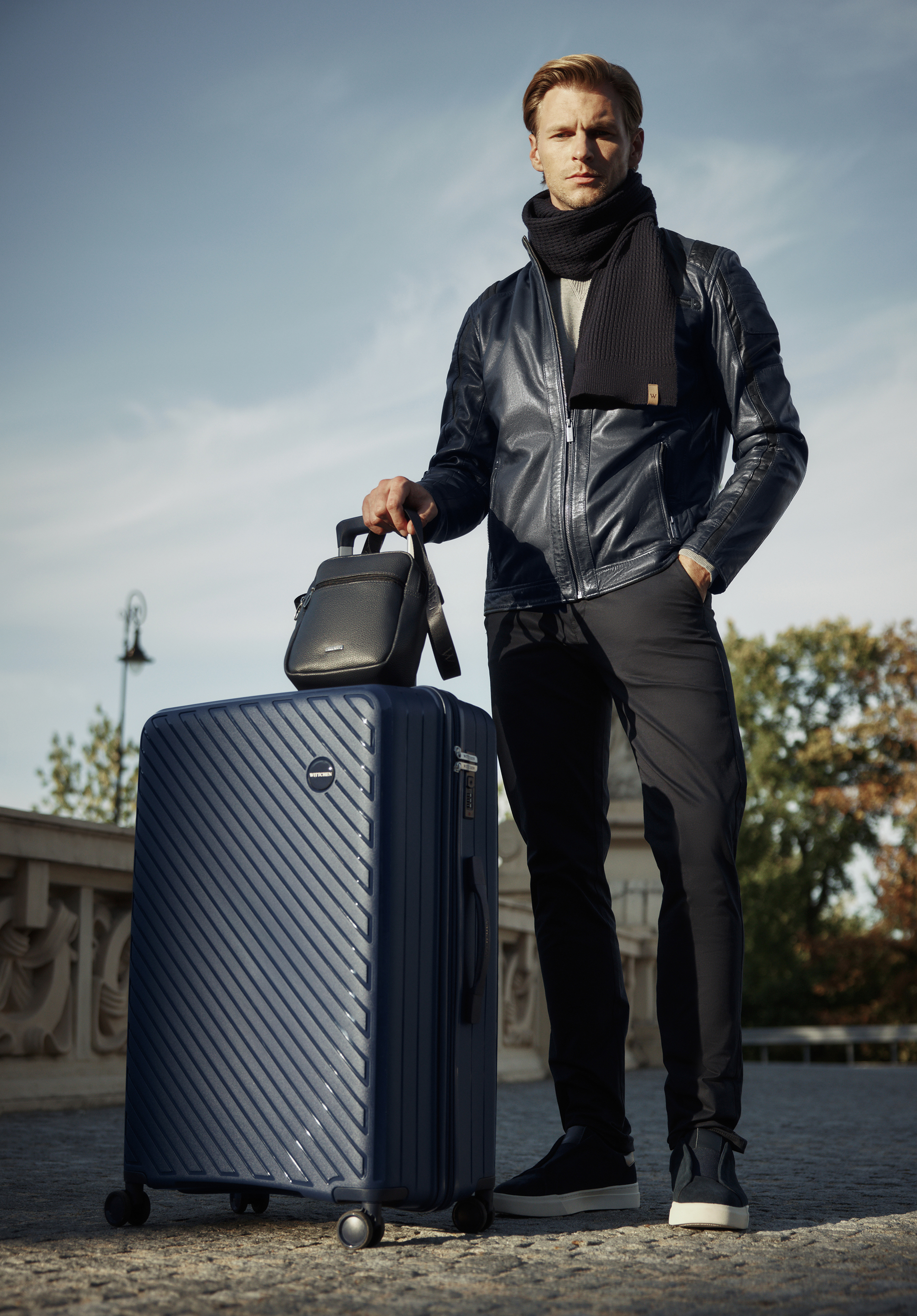 Geacă din piele pentru bărbați, bleumarin, 100-09-809-N-S, Fotografie 1