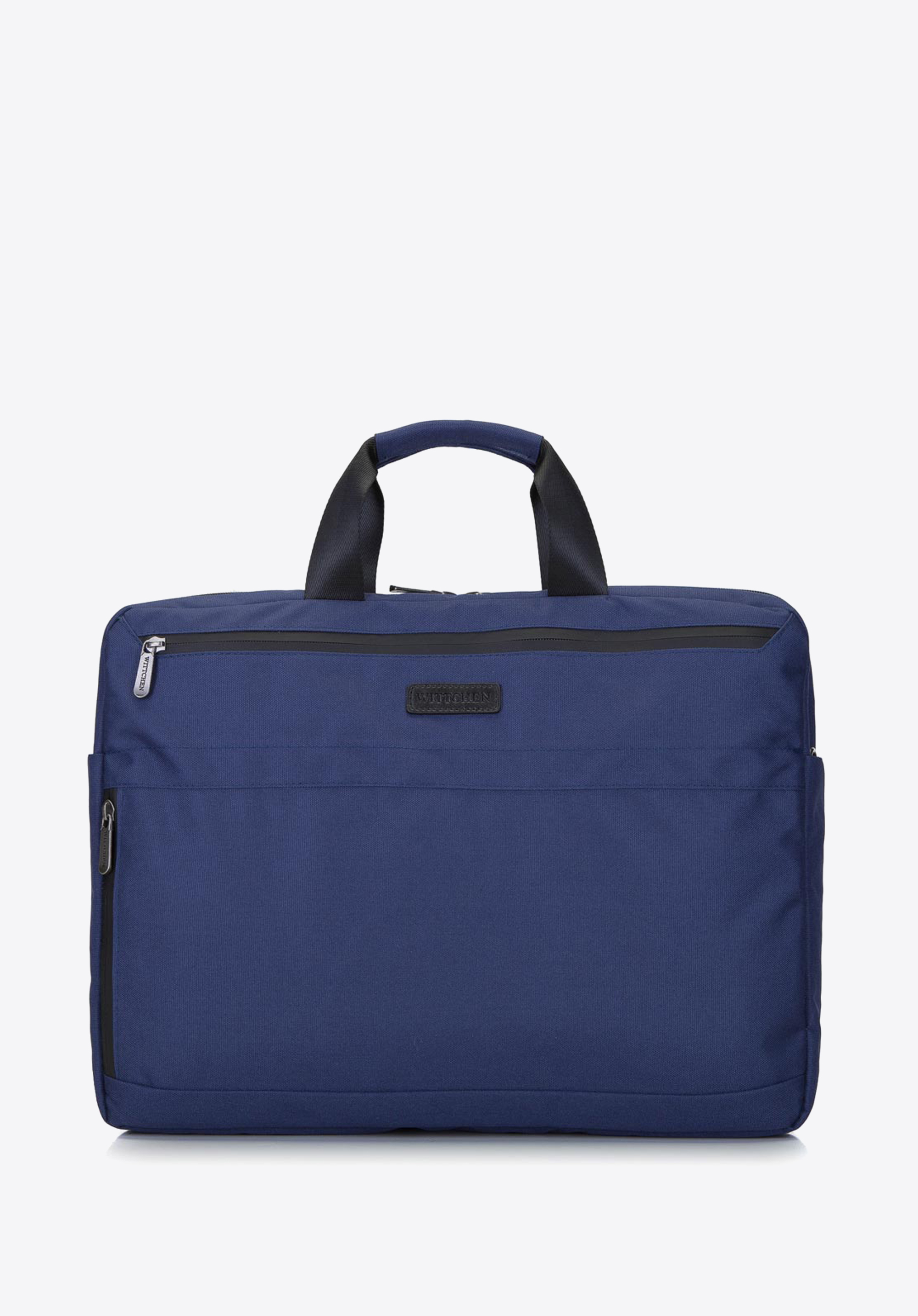 Geantă pentru laptop de 17” pentru bărbați, cu un buzunar lateral mare, bleumarin, 92-3P-101-17, Fotografie 1