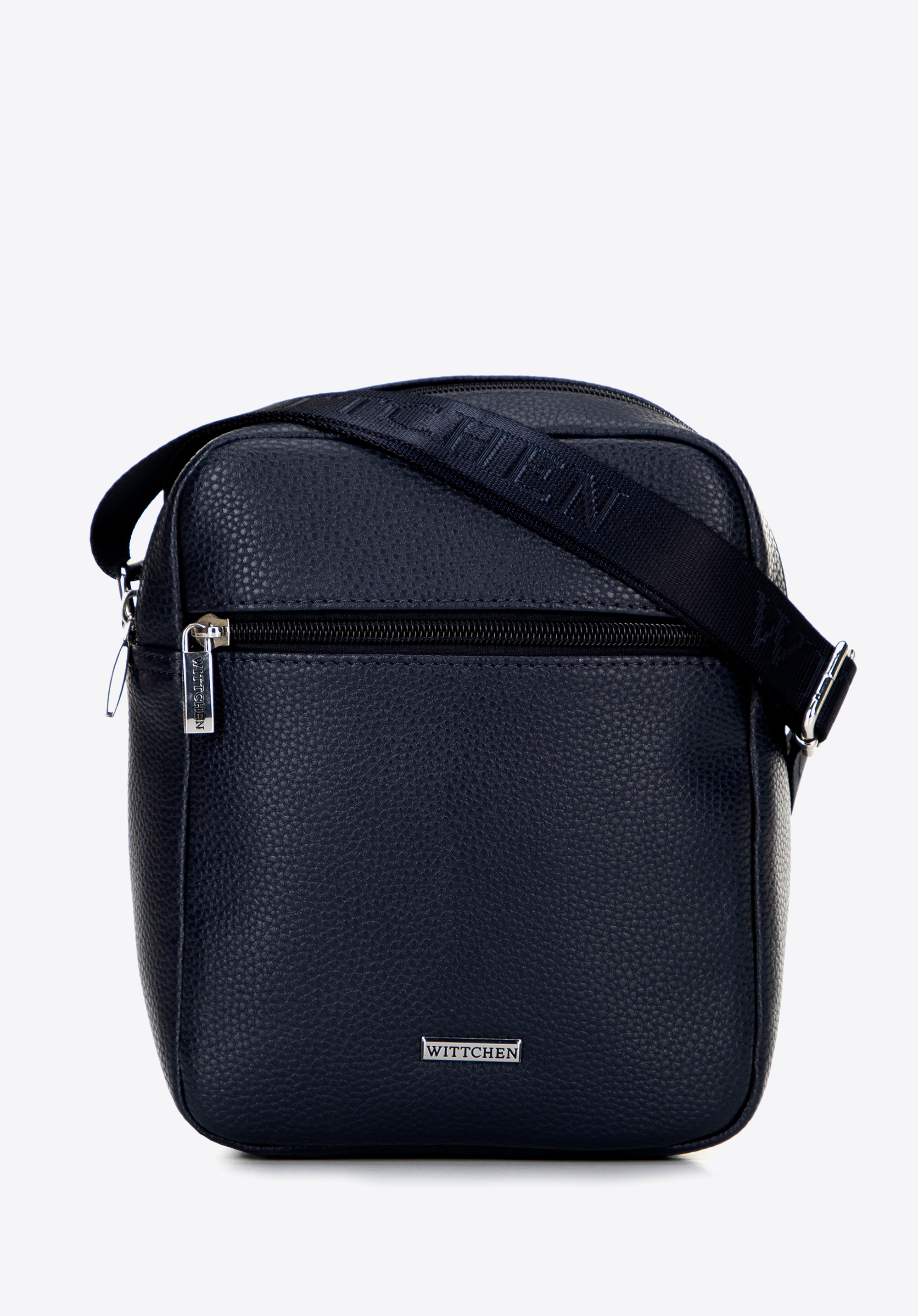 Geantă messenger mică din piele artificială, bleumarin, 100-4P-012-7, Fotografie 1