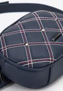 Geantă tip borsetă de damă cu nituri și cusături decorative, bleumarin, 95-3Y-521-1, Fotografie 4