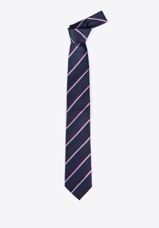 Cravata de matase cu model, bleumarin - grena, 97-7K-002-X6, Fotografie 1