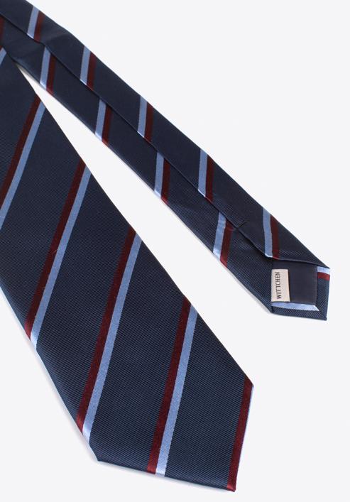 Cravata de matase cu model, bleumarin - grena, 97-7K-002-X2, Fotografie 4