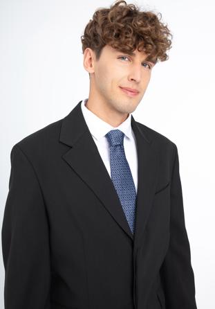 Cravata de matase cu model, bleumarin - gri, 97-7K-002-X4, Fotografie 1