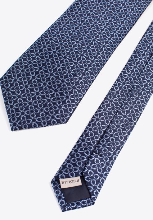 Cravata de matase cu model, bleumarin - gri, 97-7K-002-X2, Fotografie 4