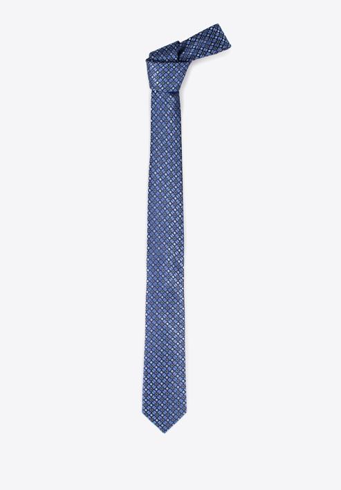 Cravată din mătase cu model, bleumarin - gri, 97-7K-001-X11, Fotografie 2