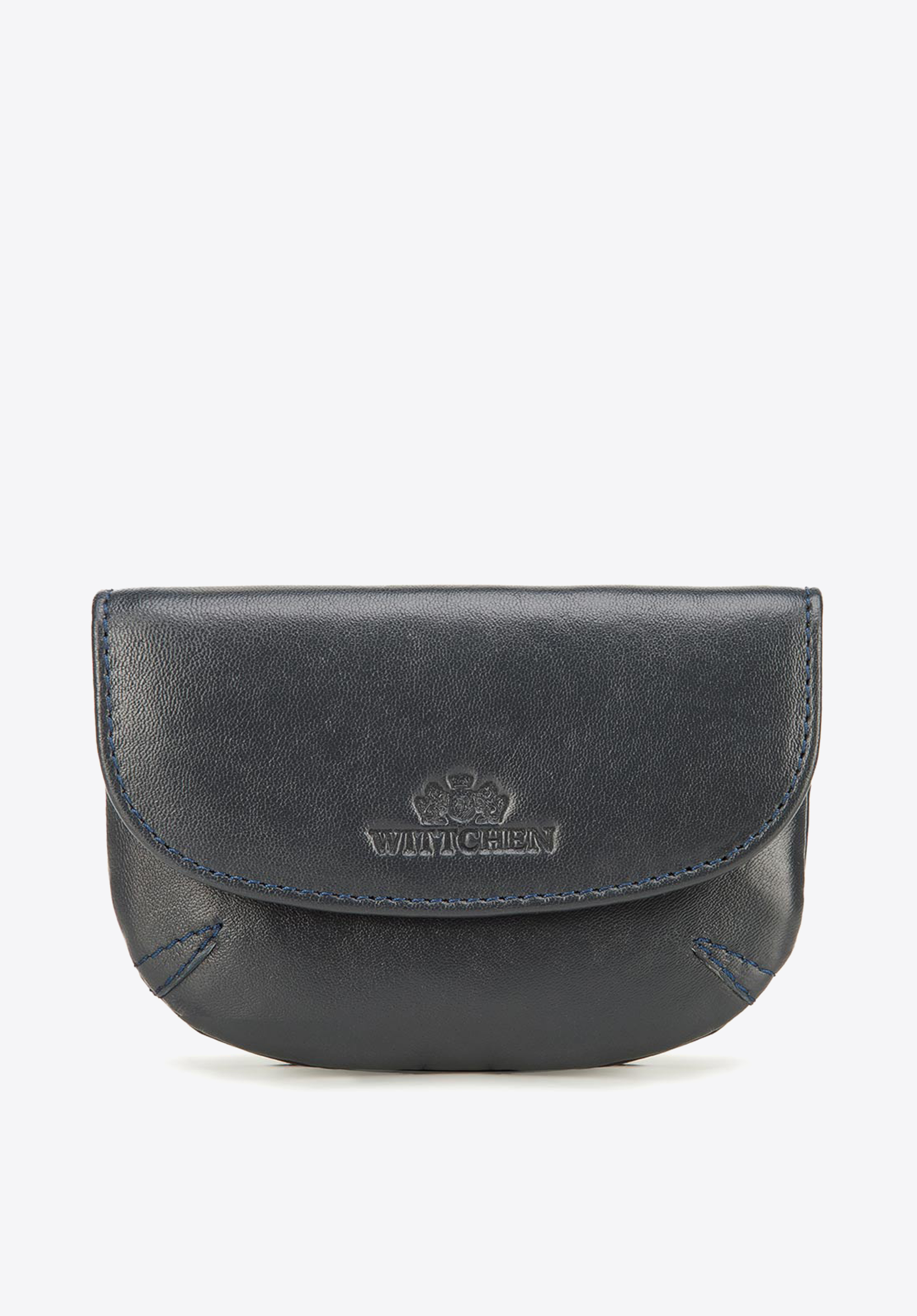 Husa pentru chei din piele cu poseta, bleumarin închis, 26-1-441-N, Fotografie 1