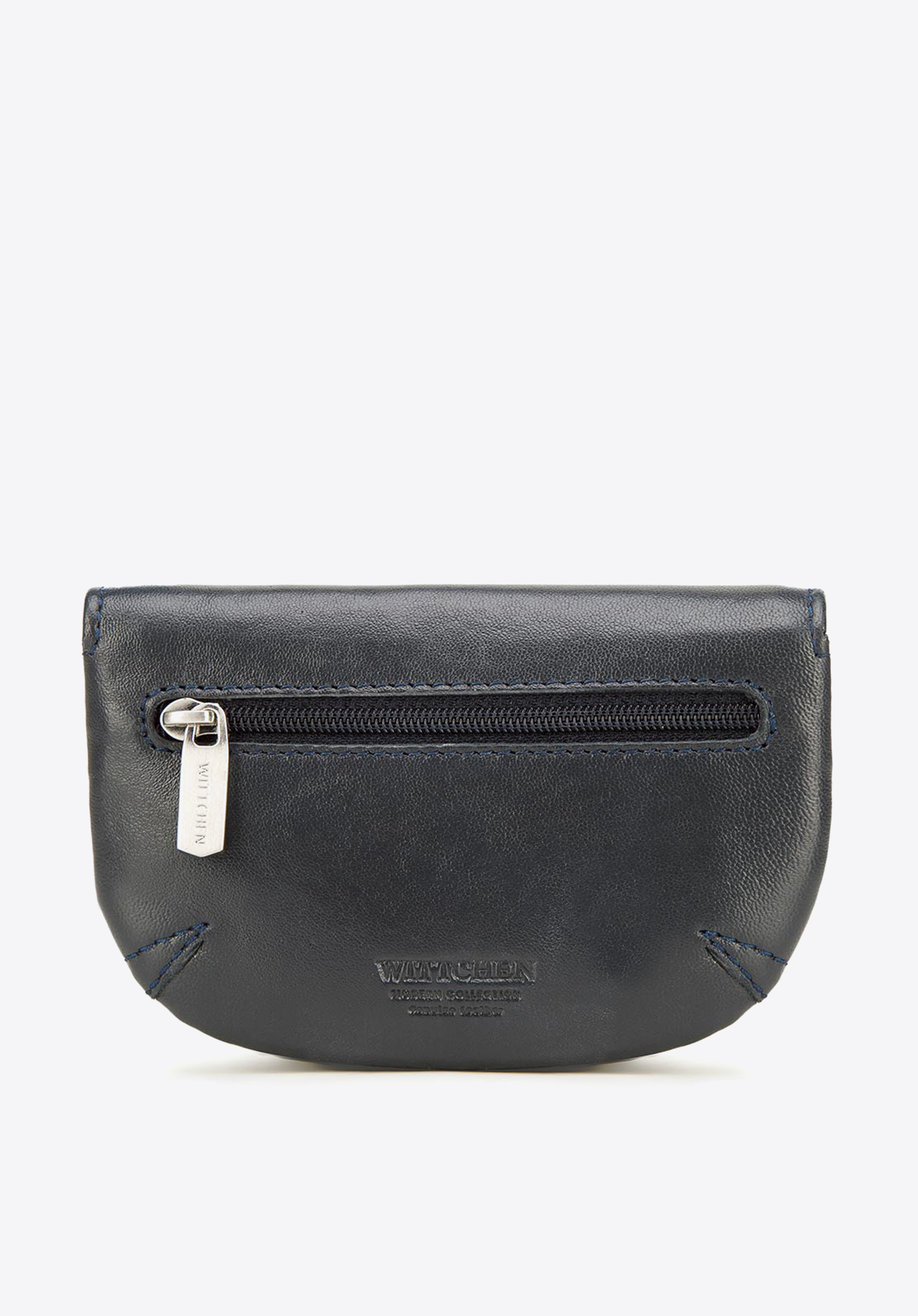 Husa pentru chei din piele cu poseta, bleumarin închis, 26-1-441-N, Fotografie 1