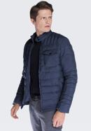 Jachetă pentru bărbați, bleumarin, 87-9N-450-1-S, Fotografie 3