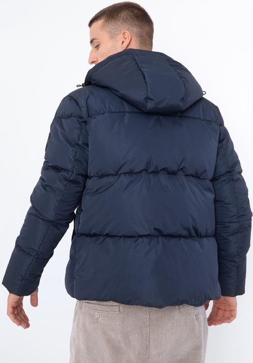 Jachetă cu glugă pentru bărbați, bleumarin, 97-9D-952-N-XL, Fotografie 4