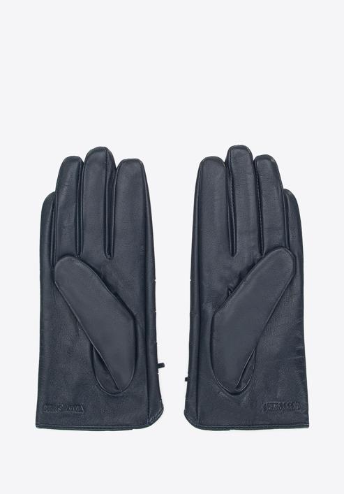 Mănuși de damă din piele perforată, bleumarin, 45-6-519-A-M, Fotografie 2