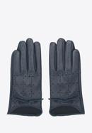 Mănuși de damă din piele perforată, bleumarin, 45-6-519-GC-S, Fotografie 3