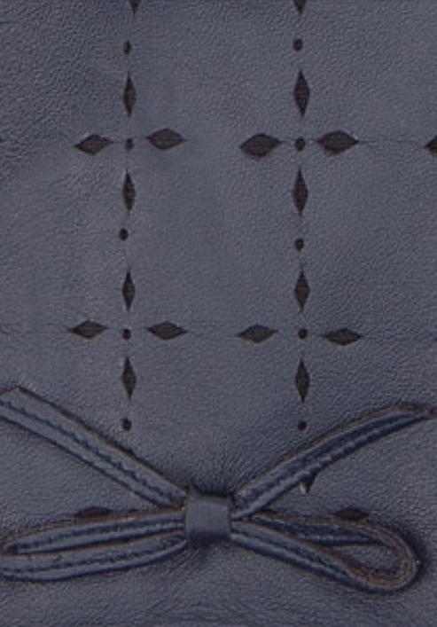 Mănuși de damă din piele perforată, bleumarin, 45-6-519-GC-S, Fotografie 5