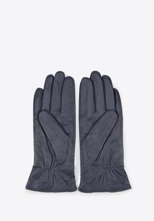 Mănuși de piele de damă cu fundă, bleumarin, 39-6-550-GC-L, Fotografie 1
