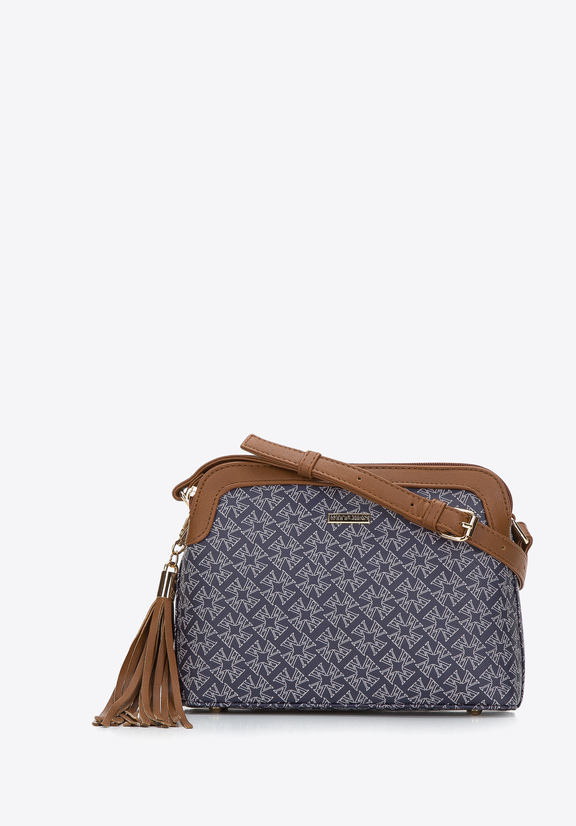 Geantă de damă crossbody, bleumarin - maro, 97-4Y-236-7, Fotografie 1