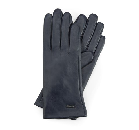 Mănuși de damă din piele, clasice, bleumarin închis, 39-6-500-1-X, Fotografie 1