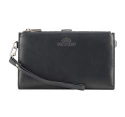 Portofel de damă din piele cu funcție de clutch, bleumarin închis, 26-1-444-N, Fotografie 1
