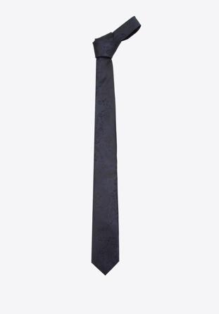 Cravată din mătase cu model, bleumarin - negru, 97-7K-001-X16, Fotografie 1