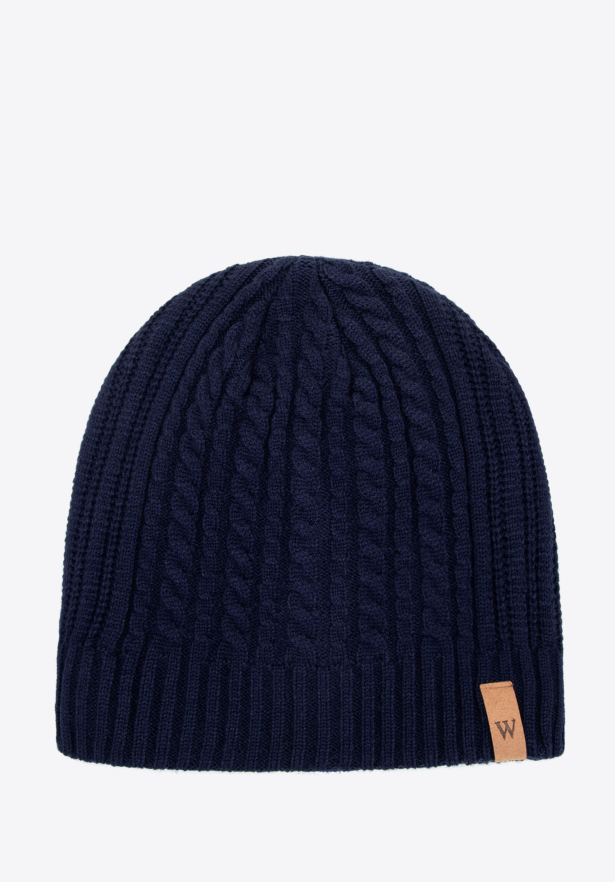 Pălărie bărbătească confecționată dintr-un amestec de viscoză, poliester și nailon, bleumarin, 101-HF-010-7, Fotografie 1