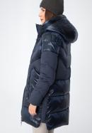 Palton cu glugă pentru femei, bleumarin, 97-9D-405-1-XL, Fotografie 3