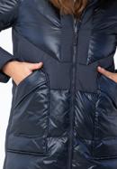Palton cu glugă pentru femei, bleumarin, 97-9D-405-1-XL, Fotografie 5