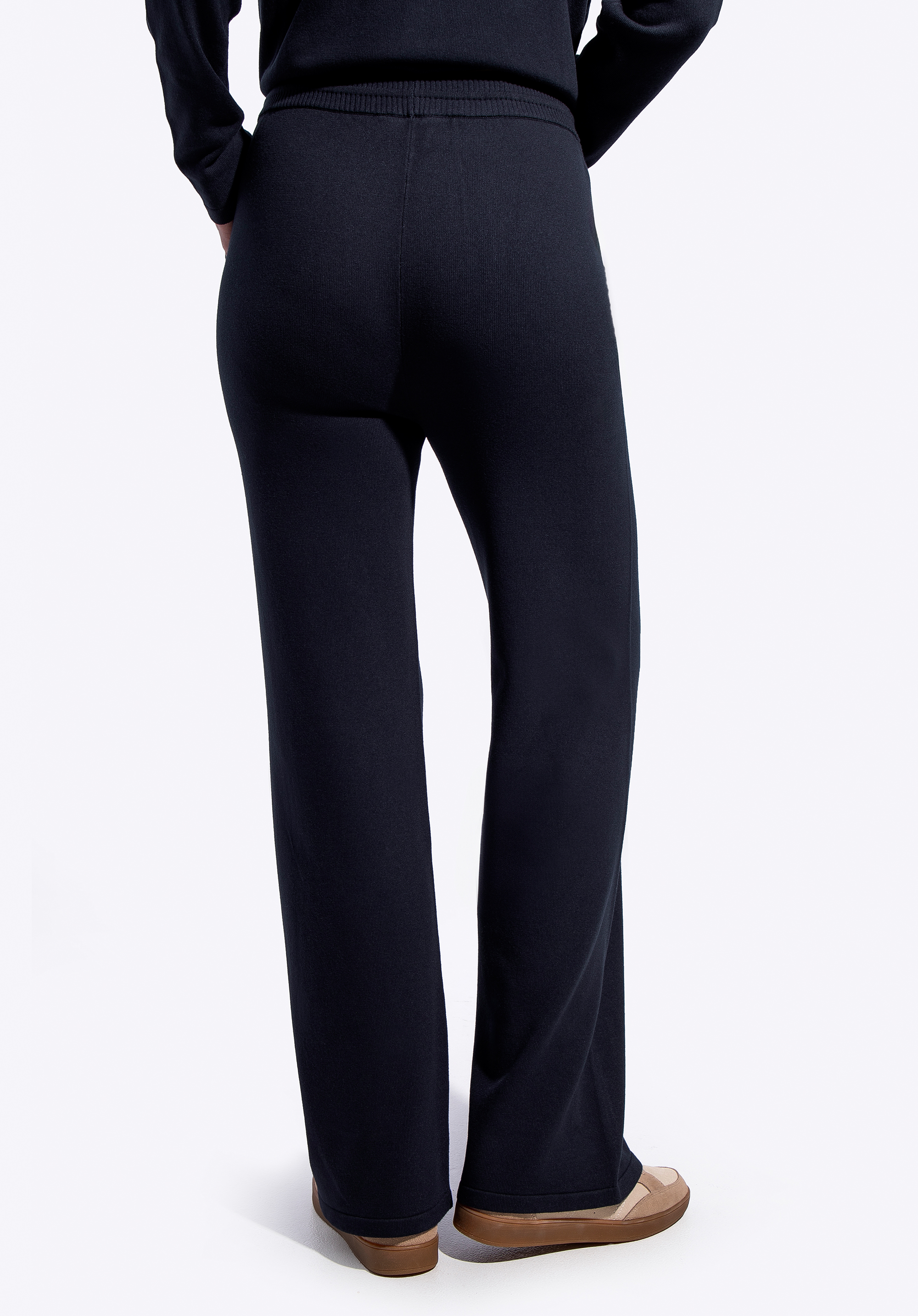 Pantaloni de damă din amestec de viscoză și nailon, bleumarin, 29-99-007-N-S, Fotografie 1