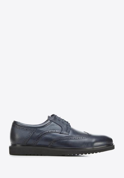 Pantofi bărbaţi brogues din piele pe talpă modernă, bleumarin, 94-M-510-N-41, Fotografie 1