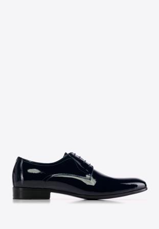 Pantofi bărbați Derby clasic pentru din piele lăcuită, bleumarin, 96-M-502-N-42, Fotografie 1