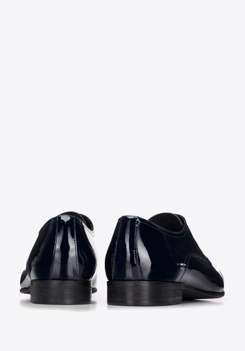 Pantofi bărbați Derby clasic pentru din piele lăcuită, bleumarin, 96-M-502-N-45, Fotografie 4