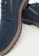 Pantofi bărbați din piele întoarsă cu talpă colorată, bleumarin, 94-M-508-Z-43, Fotografie 7